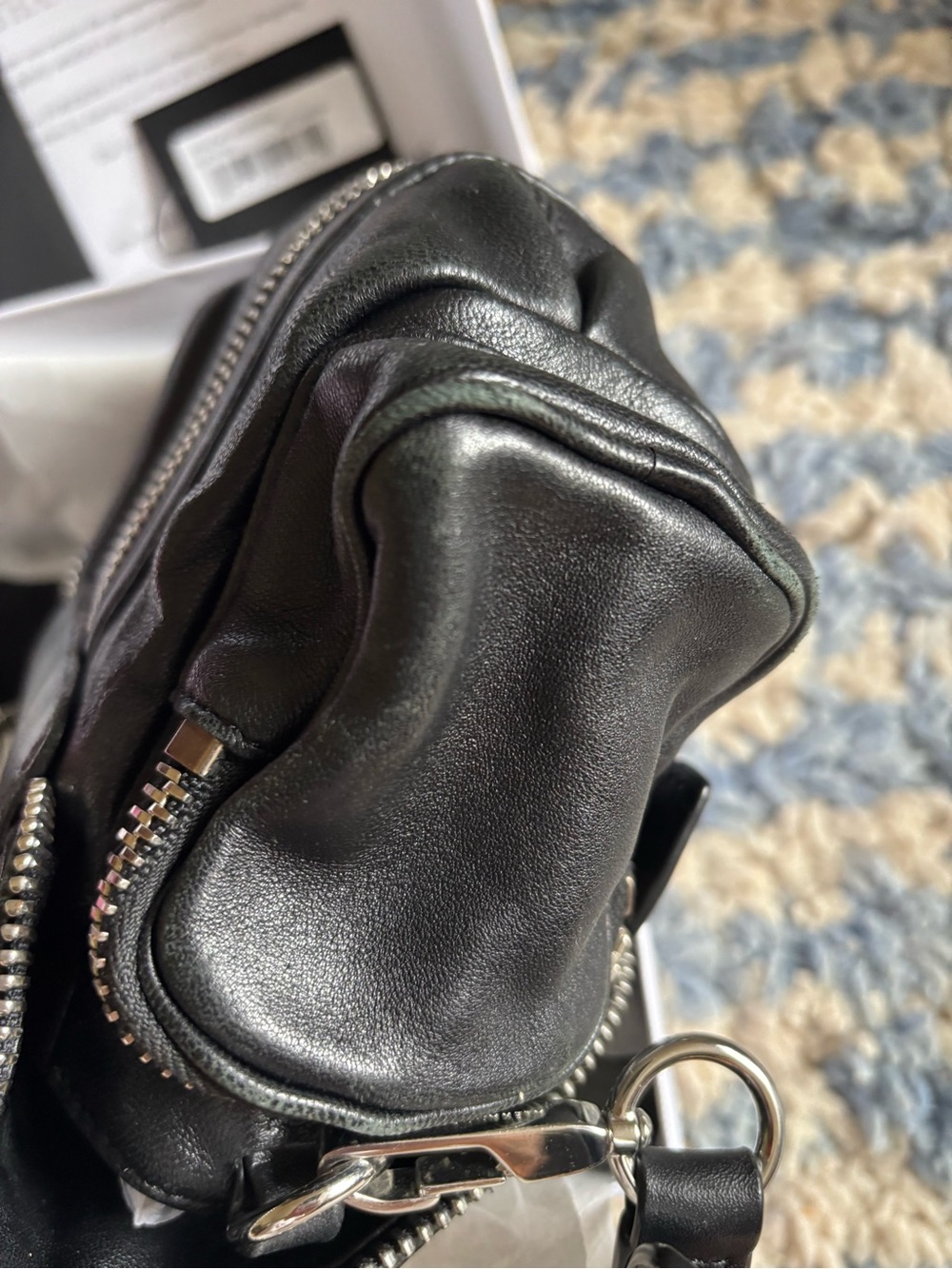 Alexander Wang Black Leather Crossbody Mini Bag with Silver Hardware - Picture 5 of 10